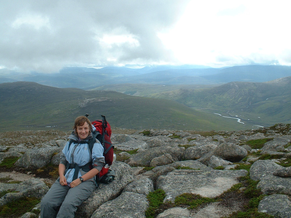 After 'THE WORST CAMP EVER', we climbed up Carn a' Mhaim. Time for a rest before the summit though.