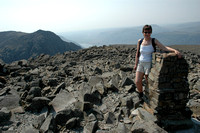 Jen on the Summit of Scafell pike on her birthday
