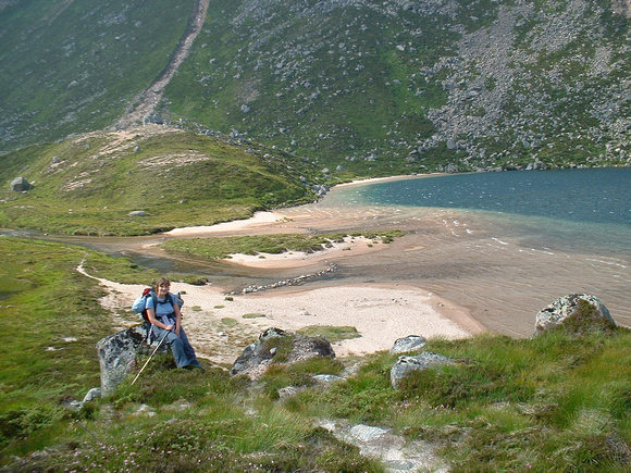Oh oh!  Its time to climb back to Loch Etchachan, but at least the views are good!!
