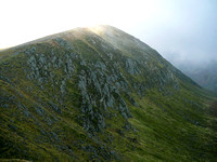 The sun coming out on Stob Choire Claurigh